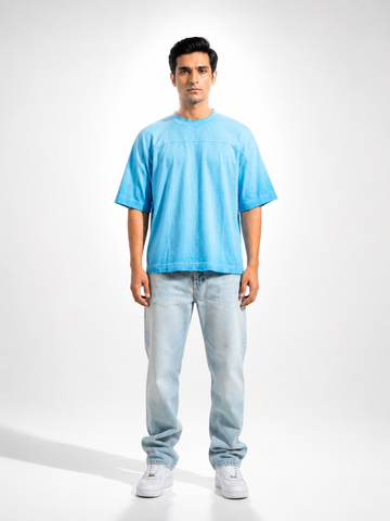 THE PALETTE — Metallic Cyan | Boxy Fit Oversized Tee