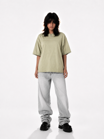 THE PALETTE — Washed Light Green | Boxy Fit Oversized Tee
