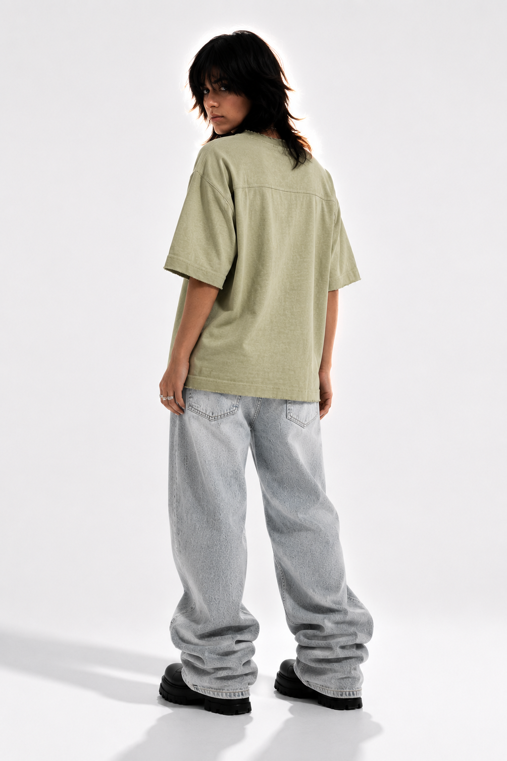 THE PALETTE — Washed Light Green | Boxy Fit Oversized Tee