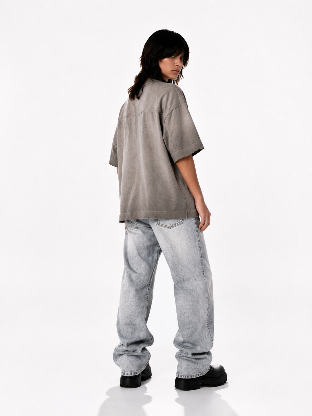 THE PALETTE — Washed Grey | Boxy Fit Oversized Tee