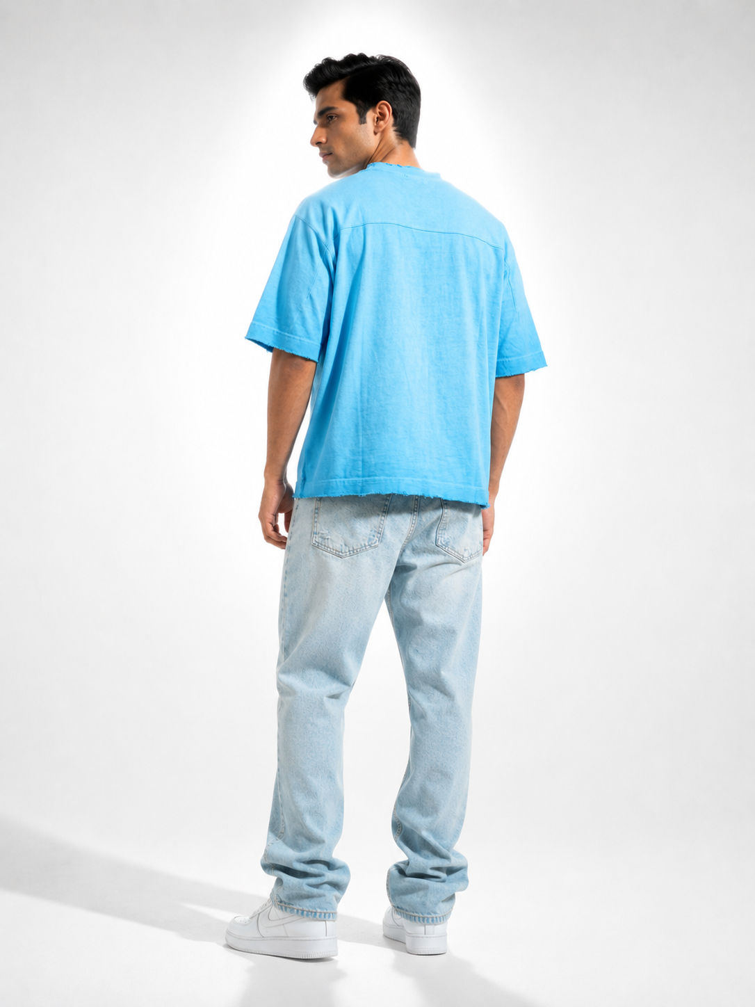 THE PALETTE — Metallic Cyan | Boxy Fit Oversized Tee