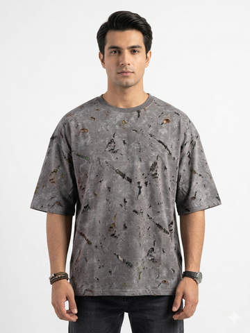 Dusty Grey — Acid Washed Boxy Fit Oversized Tee