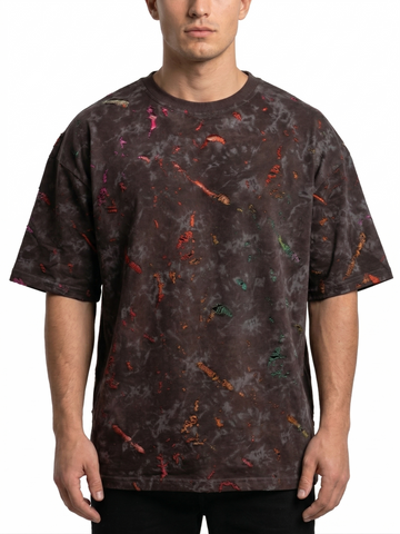 Date Brown — Acid Washed Boxy Fit Oversized Tee