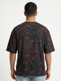 SHAMAL acid washed tee, wash pattern texture close-up