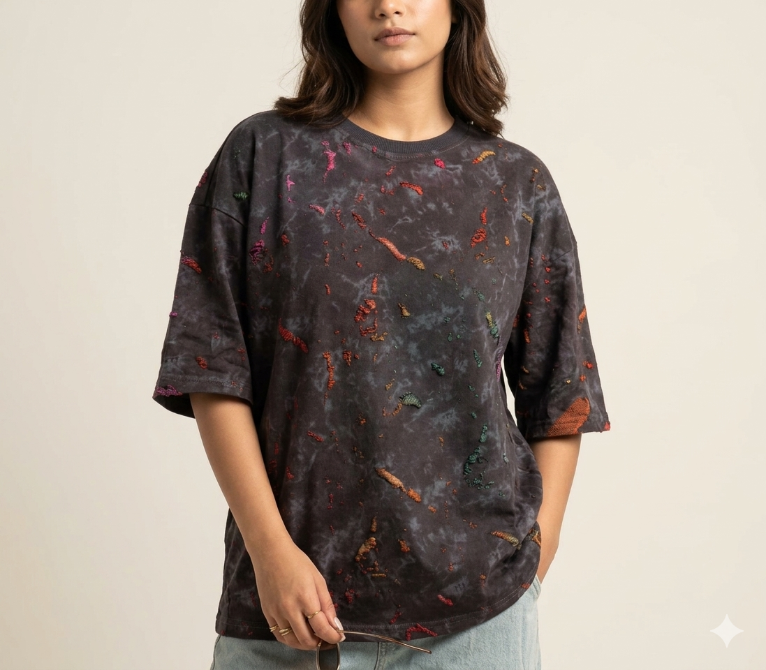 Acid Wash Boxy Fit Oversized T-Shirt for Men & Women | Premium Cotton Streetwear Tee