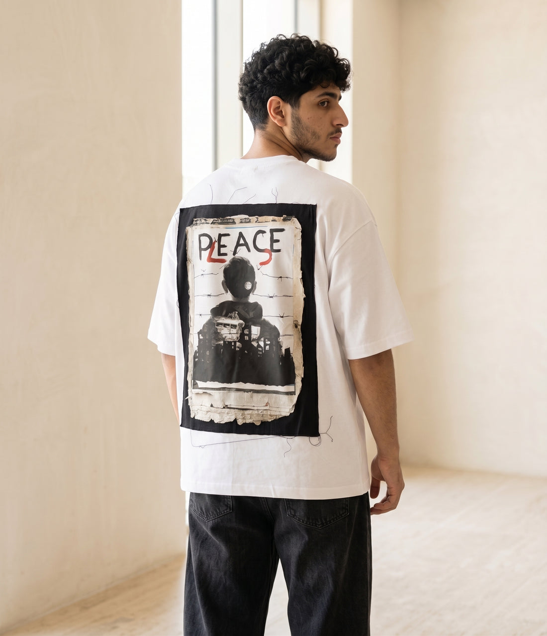 GHAF — Peace Graphic Boxy Fit Oversized Tee