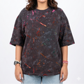 SHAMAL acid washed boxy fit tee worn on model, UAE streetwear