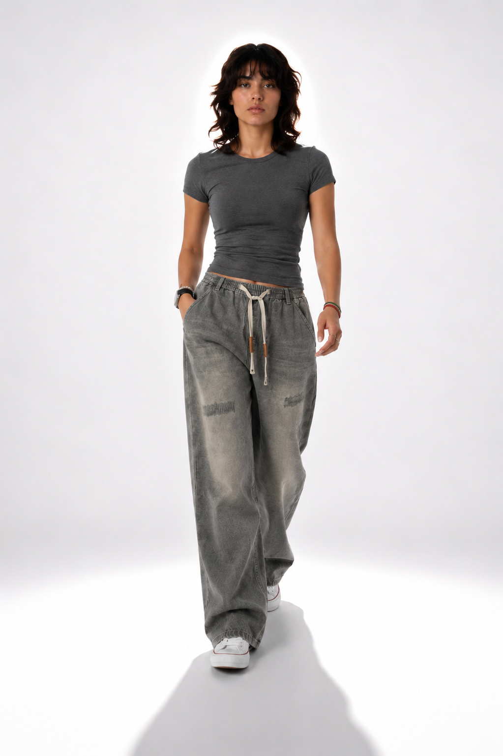 Gray Washed Baggy Jeans – Relaxed Fit