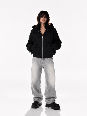 Urban Distressed Zip Hoodie Jacket – "Lonely Call Me" Edition